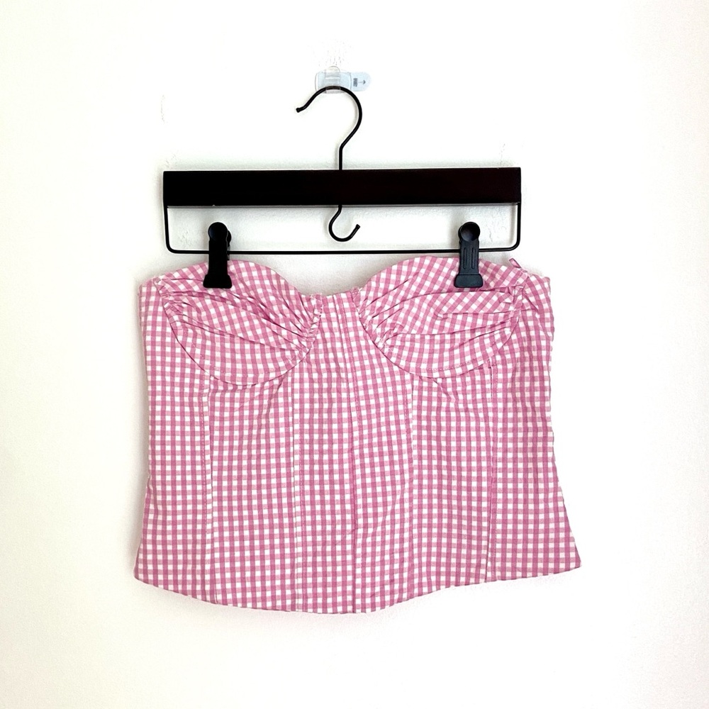 Zara // gingham corset top